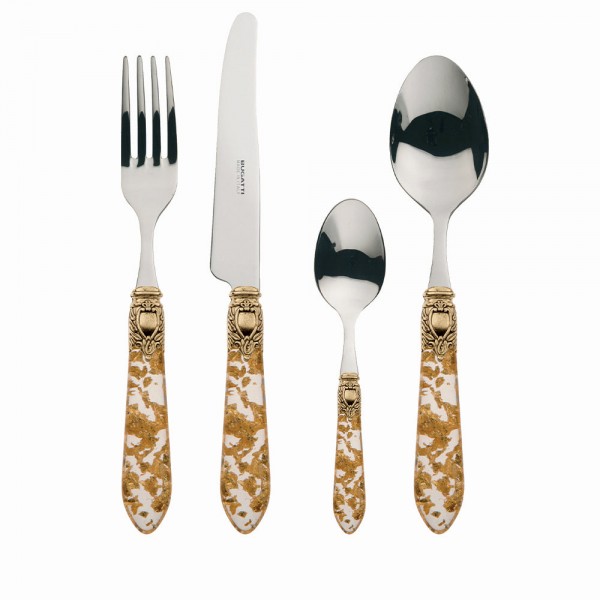 OXFORD ANTIQUE GOLD-PLATED RING 24 PIECE CUTLERY SET